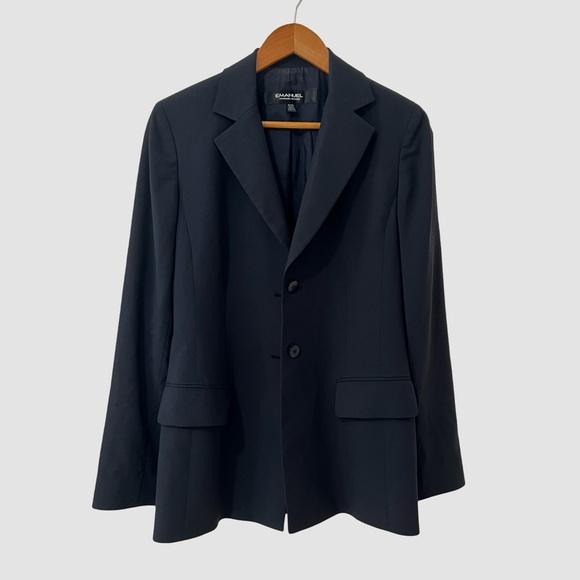 Emanuel by Emanuel Ungaro Black Long Fitted Wool Blazer US 6 EU40 - Picture 2 of 6